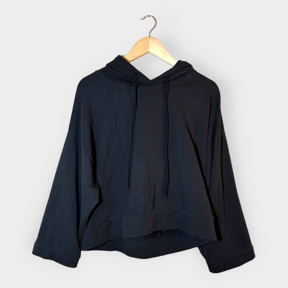 Thom Krom black bell sleeve pullover hoodie goth avant garde